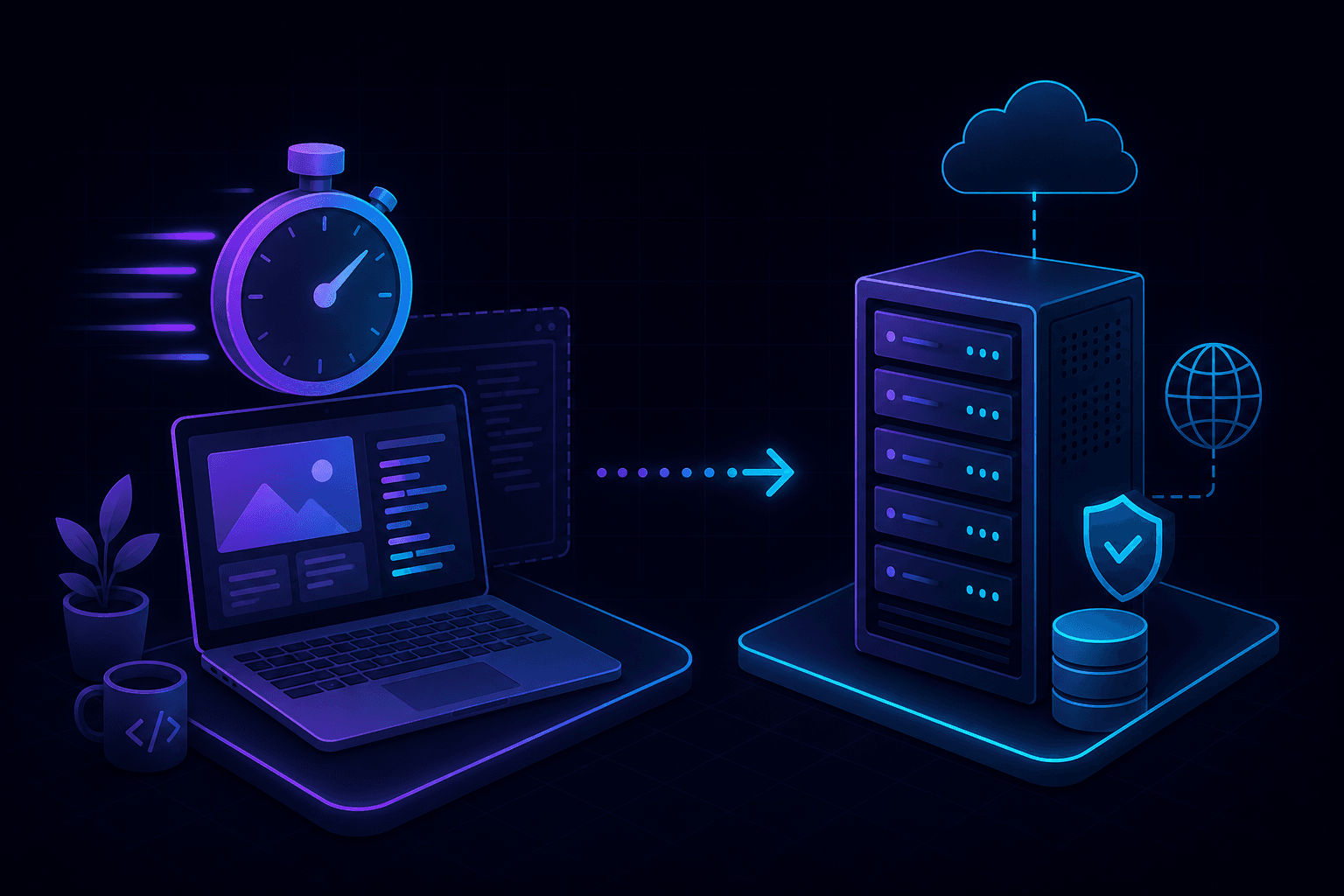 Two use cases side by side: a quick local preview versus a persistent production connection.